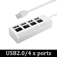 USB 3.0 Multi-Port Power Adapter Hub with 4/7 Ports and 30CM Cable, Compatible with USB 2.0 Devices