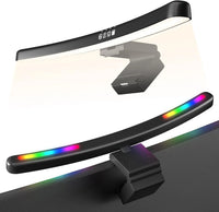 Curved RGB Backlit Monitor Light Bar with Adjustable Color Temperature and Smooth Brightness Control