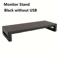 Height-Adjustable Monitor Stand with Foldable Design, Integrated Storage Drawer, and Device Holder