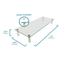 Ergonomic Glass Monitor and Laptop Desk Riser Adapter