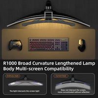Curved RGB Backlit Monitor Light Bar with Adjustable Color Temperature and Smooth Brightness Control